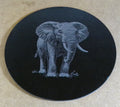 Circular Elephant Slate Plaque