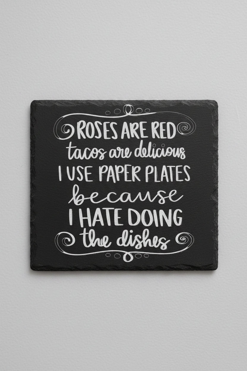 Humorous Kitchen Quote Slate Plaques